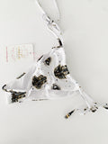 White Hamsa Boho Eye Beaded Bikini Set