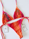 Orange Seahorse Handmade Beaded Bikini Set