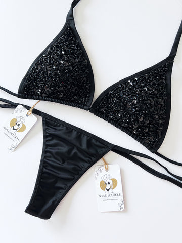 Noche Beaded Handmade Bikini Set