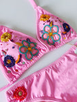 Bubblegum Beaded Handmade Bikini Set