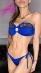 Strapless Blue Beaded Colombian Bikini Set