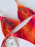 Orange Seahorse Handmade Beaded Bikini Set