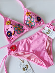 Bubblegum Beaded Handmade Bikini Set