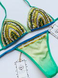 Pistachio Handmade Beaded Bikini Set