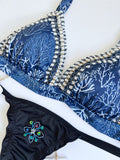 Blue Ocean Beaded Sexy Bikini Set