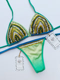 Pistachio Handmade Beaded Bikini Set
