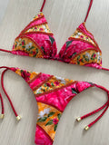 Analia Red Beaded Colombian Bikini Set