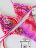 Pink Seahorse Handmade Beaded Bikini Set