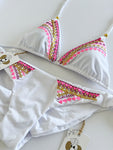 Lolita White Embroidered Handmade Bikini Set