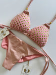 Golden Rosé Beaded Handmade Bikini Set