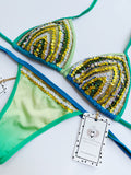 Pistachio Handmade Beaded Bikini Set