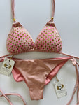 Golden Rosé Beaded Handmade Bikini Set