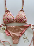 Golden Rosé Beaded Handmade Bikini Set