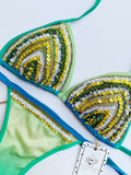 Pistachio Handmade Beaded Bikini Set