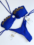 Strapless Blue Beaded Colombian Bikini Set