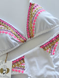 Lolita White Embroidered Handmade Bikini Set