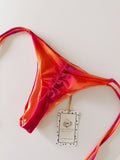 Orange Seahorse Handmade Beaded Bikini Set