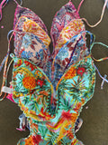 Beaded Tropical Trikinis One-Piece Swimsuit