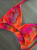 Orange Seahorse Handmade Beaded Bikini Set