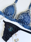 Blue Ocean Beaded Sexy Bikini Set