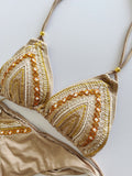 Golden Muse Beaded Handmade Bikini Set