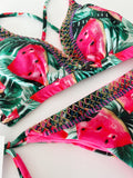 Watermelon Garden Beaded Colombian Bikini Set