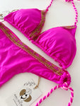 Serena Fucsia Beaded Colombian Bikini Set