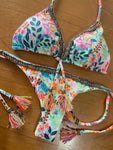 Sunrise Paradise Floral Beaded Colombian Bikini Set
