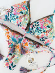 Sunrise Paradise Floral Beaded Colombian Bikini Set