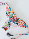 Sunrise Paradise Floral Beaded Colombian Bikini Set