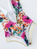 White Fiji Floral Beaded Colombian One-Piece Swimsuit